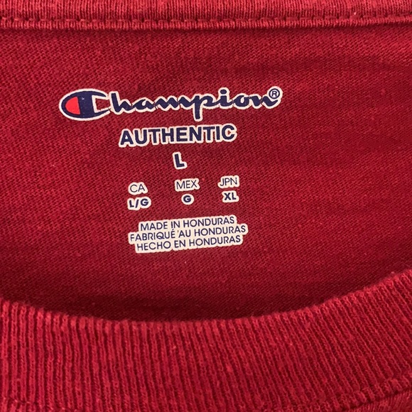 Heavy duty champion men’s Long sleeve red T-shirt size large, cotton - Picture 2 of 6